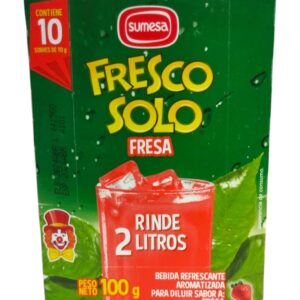 FRESCO SOLO - FRESA - 100 GRAMOS - 10 SOBRE DE 10 GRAMOS CADA UNO