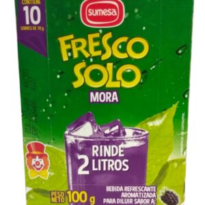 FRESCO SOLO - MORA - 100 GRAMOS - 10 SOBRE DE 10 GRAMOS CADA UNO