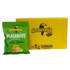 CAJA DE PLATANITOS - AMAZONIA - PLATANITOS LIMA LIMON - 15 UNIDADES DE 75 GRAMOS CADA UNA - 1125 GRAMOS LA CAJA