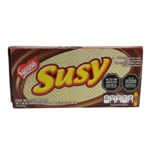 CAJA DE GALLETAS SUSY - GALLETA RELLENA CON CREMA SABOR A CHOCOLATE - 18 UNIDADES - 900 GRAMOS